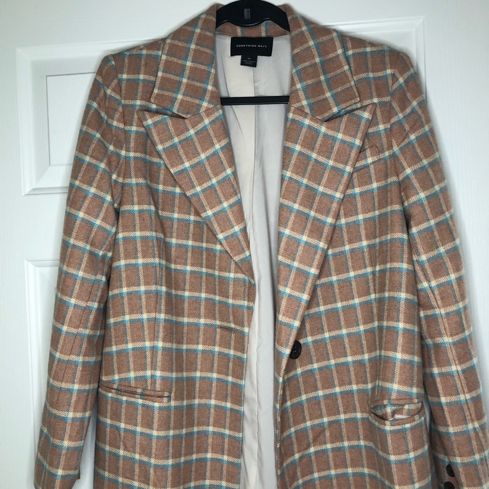 Something Navy Plaid coat